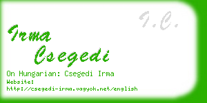 irma csegedi business card